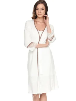 Viscose Morgenmantel HEDDA mit Spitze von Gattina