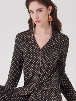 Viscose Pyjama TRENDY schwarz gepunktet von Ritratti