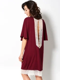 Viscose Sleepshirt HEDDA kurz mit Spitze von Gattina