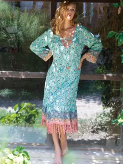 Viscose Sommerkleid TROPIC No. 4 türkis von Chiara Fiorini