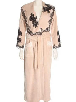 Warmer Hausmantel FREDA lang weich Marjolaine