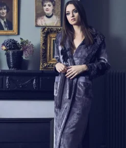 Warmer Hausmantel FREDA lang weich Marjolaine