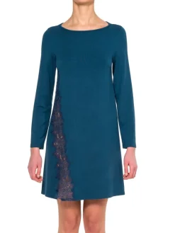 Winter Nachtkleid REBECCA petrol aus Modal von Imec