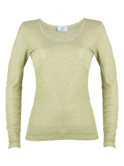 Wolle-Seide Langarm Shirt RUGIADA ML Pflanzenfarbe uni Madiva Ecofuture®