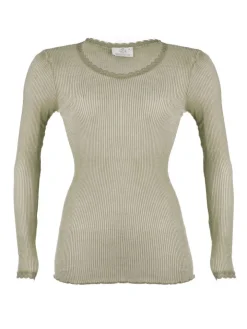 Wolle-Seide Langarm Shirt BREEZE M/L gerippt Madiva Ecofuture®