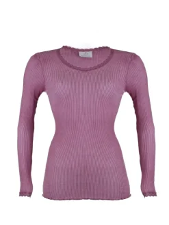 Wolle-Seide Langarm Shirt BREEZE M/L gerippt uni von Madiva Ecofuture®