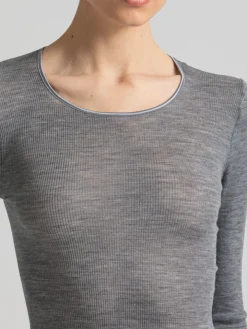 Wolle-Seide Rippjersey Shirt ROMILDA von Boglietti