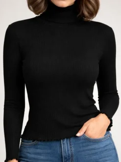 Wolle-Seide ROLLKRAGEN SHIRT gerippt von Artimaglia