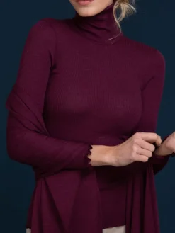 Wolle-Seide ROLLKRAGEN SHIRT gerippt von Artimaglia