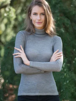 Wolle-Seide Rollkragenshirt BRINA pflanzlich gefärbt von Madiva Ecofuture®