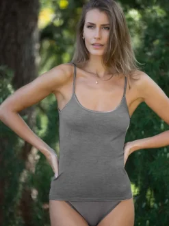 Wolle-Seide Spaghetti Top RUGIADA S/S glatt von Madiva Ecofuture®