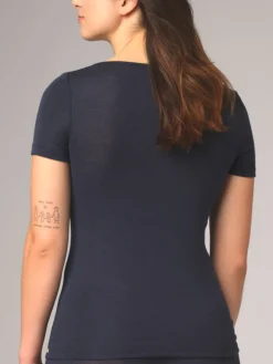 Wolle-Seide T-SHIRT 2703 mit Spitze comazo|earth